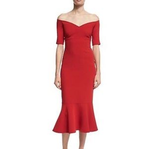 Cinq a Sept Red Off-the-Shoulder Dress Sz 6